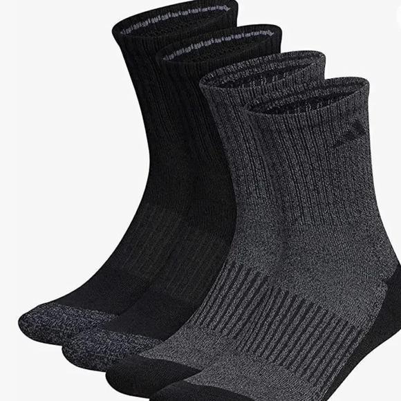 Socks by Adidas Mens 4 Pair Performance High Quarter Length Fits Size 6-12 - Picture 3 of 6